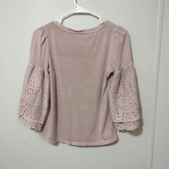 American Eagle Lilac Eyelet Soft & Sexy Sleeve Top Size XS - Picture 3 of 5